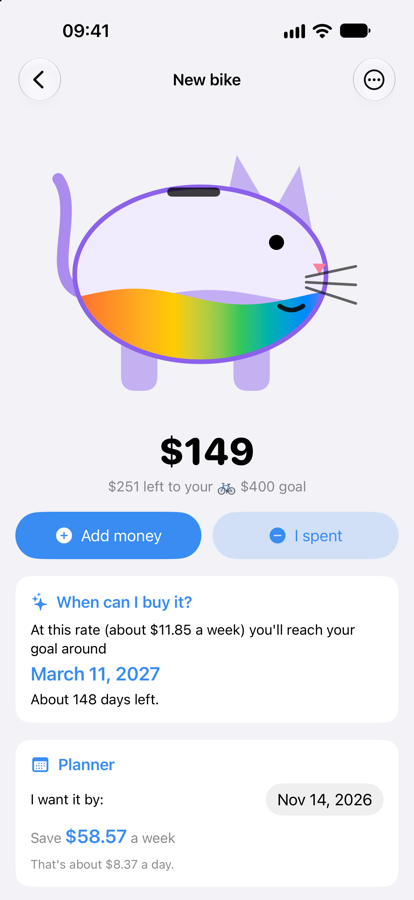 Rainbow cat piggy bank