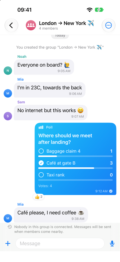 Gruppenchat mit Umfrage