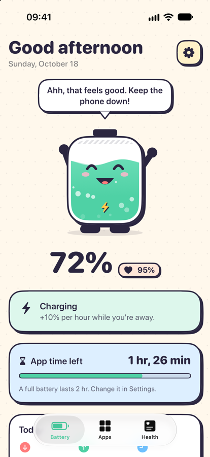 Volt smiling while the battery recharges
